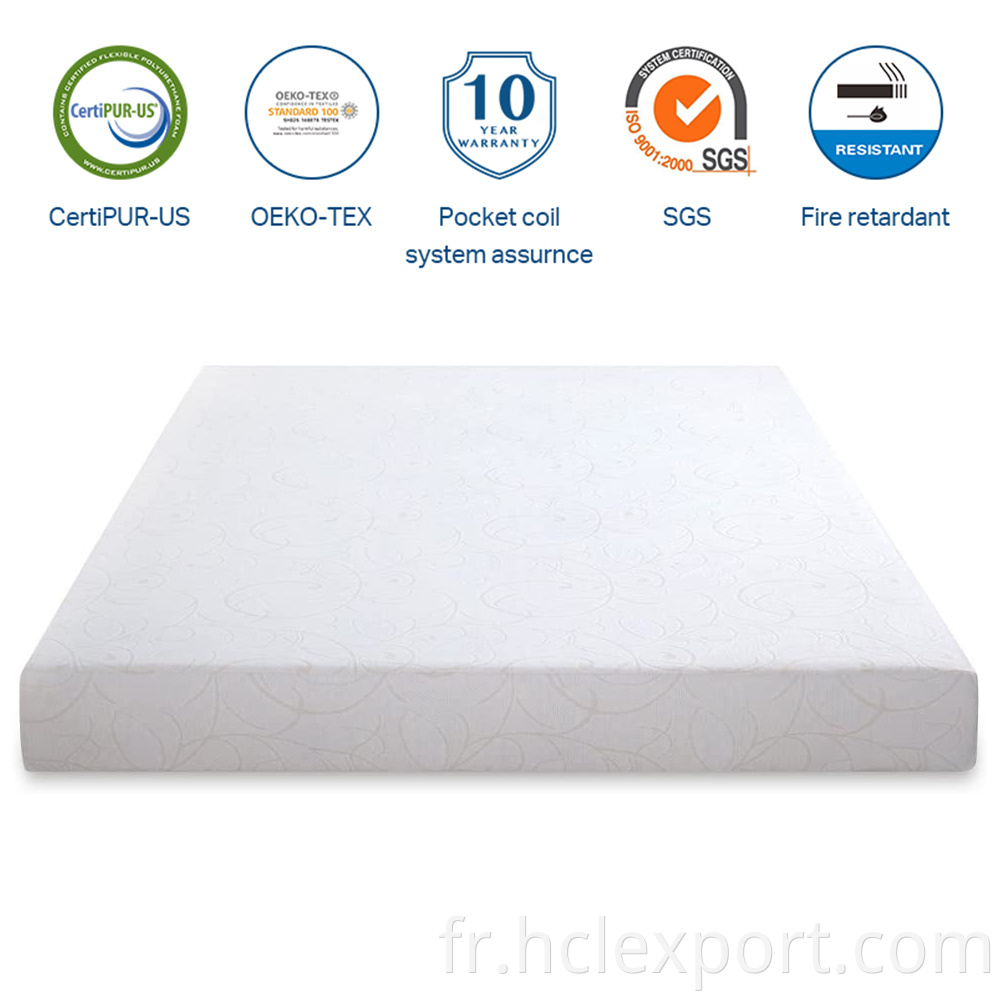 Swirl Sleep Royal Rebonded King Double Matelas Gel Gel Qualité de densité bien Mémoire de luxe Matelas en mousse pleine haute